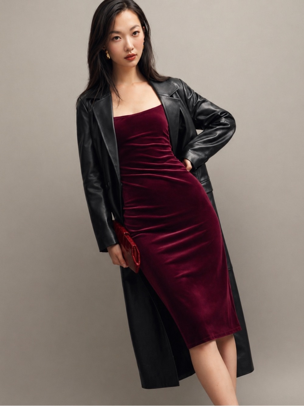 Reformation Merel Chianti Velvet  Whimsigoth Dress Stretch Size XL - Picture 5 of 11
